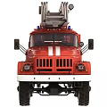 Red Vintage Fire Truck With Extended Rescue Ladder And Classic Design