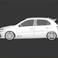 White Volkswagen Sedan With Spoiler LAKIN CAR AUDIO System And White Alloy Wheels