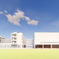 Design volume combination of primary and secondary schools 3d model