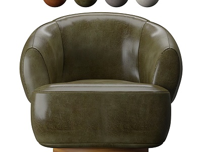 Merrick leather swivel chair 3d model