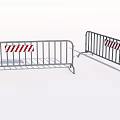 Portable Metal Safety Fences With Red White Striped Warning Signs