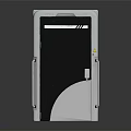 Modern Storage Cabinet with Silver Frame Black Panel Curved Base and Modern Design 3d model