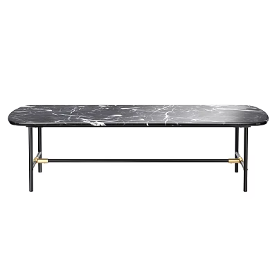 Modern Black Marble Coffee Table With Metal Frame And Sleek Surface Design 3d model