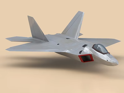 Modern Stealth Fighter Jet With Silver Body Angled Wings And Cockpit 3d model