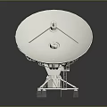 White Satellite Dish With Sturdy Mounting Stand And Dish Shaped Design 3d model
