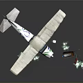 Space Exploration Aircraft Model Featuring Green Patterns Small Plants And Mini Cart