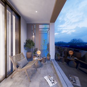 Modern Balcony Home Leisure Balcony 3d model