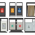 Public Facilities Outdoor Recycling Bins With Color Coded Waste Sorting Designs 3d model