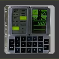 Industrial Control Panel With Green Digital Display And White Casing Keypad Buttons