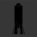 M107A1 Weapon Artillery Rocket with Tripod Base Gray Cylindrical Body Marked 39