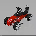 Red Kids Go Kart With Flame Design Black Seat And White Wheels