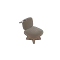 Modern Upholstered Single Chair With Patterned Fabric And Wooden Cone Legs