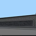 Ancient Chinese Architectural Screen Wall With Elaborate Stone Relief Carvings And Traditional Tile Roof