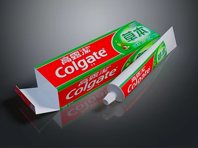 Natural Herbal Plant Extracts in Colgate Toothpaste with Green Packaging and Herbal Formula 3d model