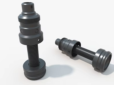 Industrial Equipment Threaded Cylindrical Metal Components Featuring Structural Design For Mechanical Applications 3d model