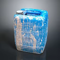 Blue Plastic Household Bucket With Lid Handle And White Stains For Daily Use