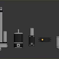 Industrial Mechanical Parts Assortment Featuring Cylinders Solenoid Valves And Pneumatic Components