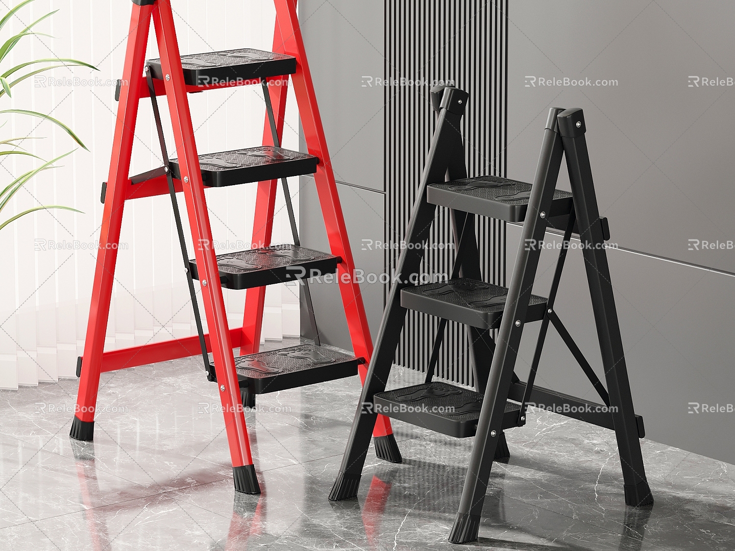 Folding Ladder Ladder Ladder Folding Ladder Escalator Safety Ladder Folding Herringbone Ladder 3d model