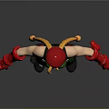 Blonde Pigtailed Female Character In Green Bodysuit With Red Beret Gloves And Boots