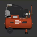 Industrial Red Air Compressor With Black Motor Mobile Wheels And Storage Air Tank