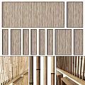 Wooden Room Dividers With Vertical Slats And Natural Wood Texture Designs