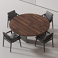 Modern Dining Table and Chair 3d model