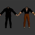 Men's Fashion Apparel With Black Outfit And Brown Pants Mannequin