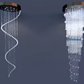 Elegant Modern Crystal Chandeliers With Spiral Design And Vertical Crystal Pendants