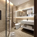 Modern Hotel Guest Room With King Size Bed Nightstands Sofa Large Window And Wooden Flooring