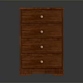 Classic Wooden Chest of Drawers With Five Drawers and Metal Handles