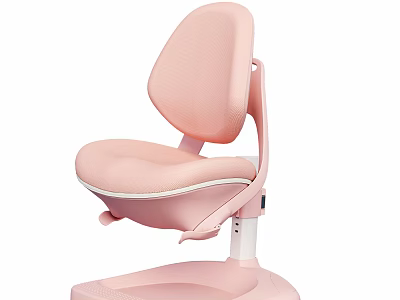 Pink Modern Leisure Chair With Breathable Mesh Backrest And Stable Round Base 3d model