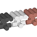 Modern Stools With Cylindrical Design In White Black And Brown Colors