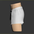 White Shorts Displayed On Mannequin With Simple Design And Dark Background Setting 3d model