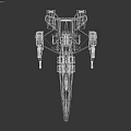 Advanced Sci Fi Spaceship With Red And Black Design Flying Above Clouds