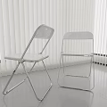 Transparent Modern Single Chair With Metal Frame White Blinds And Smooth Floor