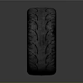 Modern Car Tire With Shiny Metallic Silver Alloy Wheel And Detailed Tread Pattern