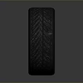 Car Tire Featuring Black Spoke Alloy Wheel And Radial Tread Design