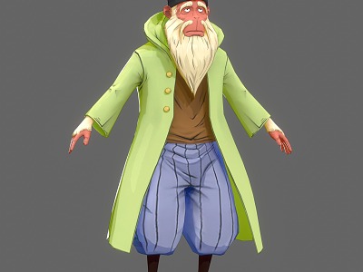 Modern Cartoon Old Man Modern Cartoon Old Man Uncle Anime Manga Movie Game Old Man 3d model