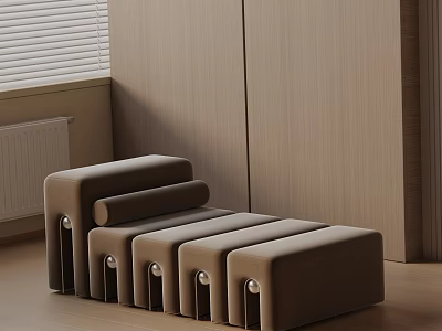 Modern Upholstered Shoe Bench With Stylish Design For Entryway Home Interior 3d model