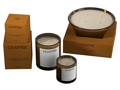 CHAPTER Brand Scented Candles In Various Sizes With Packaging Boxes 3d model