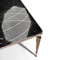 Sleek Black Dining Table With Metal Legs And Circular Surface Patterns Design 3d model