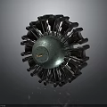 Industrial Mechanical Equipment Featuring Circular Design Metal Spokes And Central Green Component