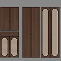 Wooden Wardrobe Door Designs With Multiple Perforated Panels And Different Shapes