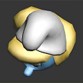 Happy Female Smurf Toy Figure With Yellow Hair White Hat And White Dress