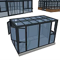 Various Glass Room Designs With Different Roof Structures And Frame Styles 3d model