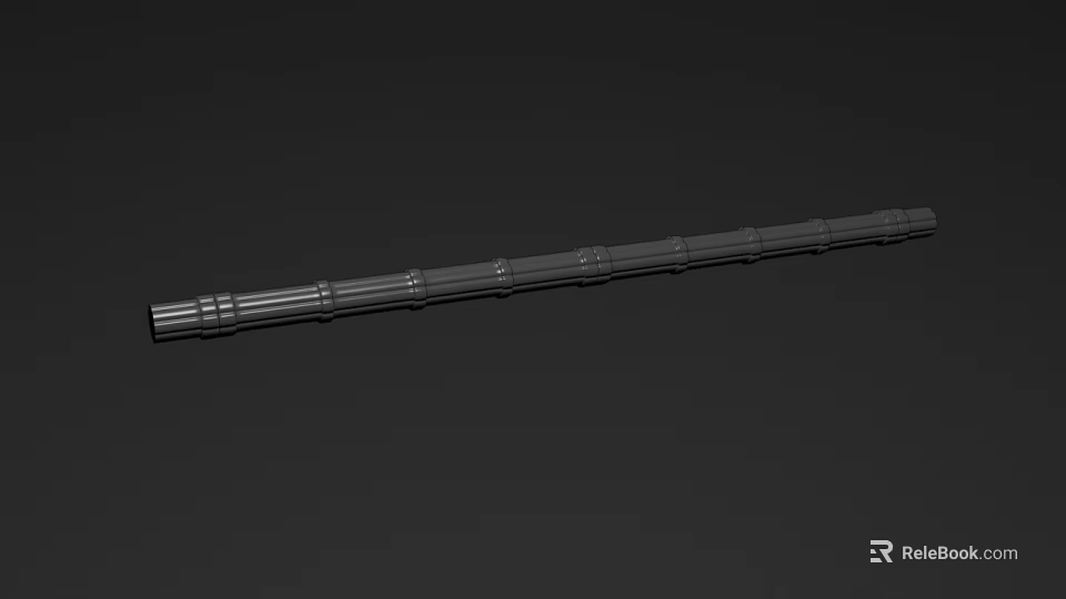Tactical Weapon Barrel With Cylindrical Metal Structure And Ring Design Features 3d model
