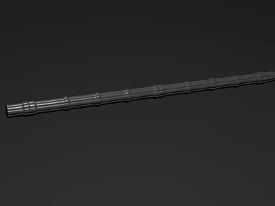 Tactical Weapon Barrel With Cylindrical Metal Structure And Ring Design Features 3d model