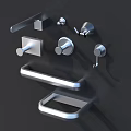 Modern Bathroom Accessories Set With Sleek Metal Towel Bars Hooks And Soap Dishes