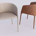 Modern Dining Chairs in Brown and Light Gray with Sleek Design