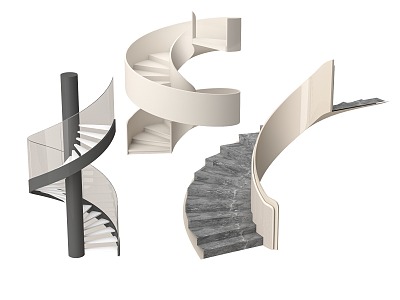 revolving stair handrail stair metal stair glass stair 3d model